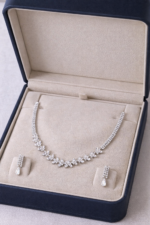 Elegant Diamond-Style Necklace Set with Matching Earrings