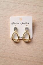 Gold Plated Crystal Drop Earrings for Women | Elegant Party & Daily Wear Earrings - Image 2