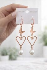 Korean Earrings With Heart Shape