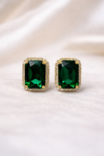 Emerald Green Crystal Stud Earrings