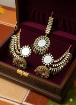 Traditional Kundan Jhumka & Maang Tikka Set