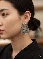Ethnic Aura Oxidized Silver Drops - Image 3