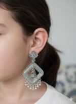 Vintage Charm Oxidized Silver Earrings - Image 2