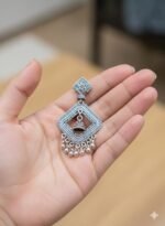 Vintage Charm Oxidized Silver Earrings - Image 3