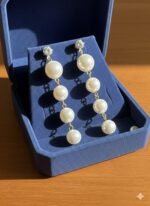 Elegant Pearl Drop Dangle Earrings - Image 3