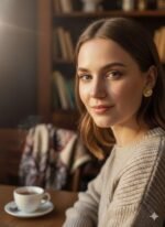 Golden Bloom Pearl Stud Earrings. - Image 4