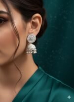 Oxidised Silver Jhumka Earrings